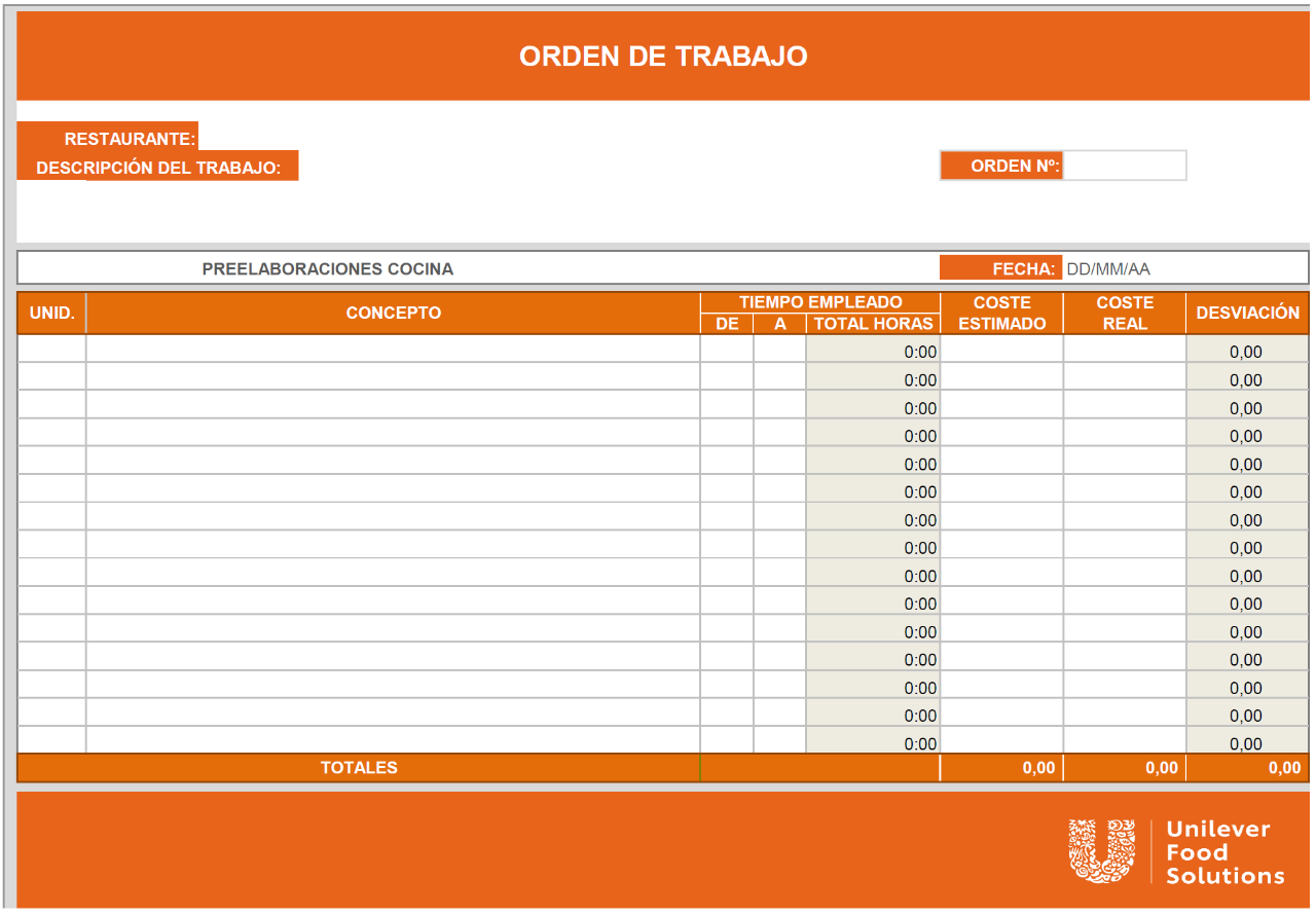 Plantilla Orden de Trabajo
